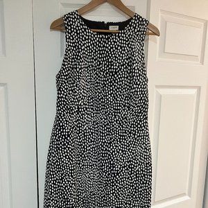 J.Crew Factory dress, navy blue dotted pattern, size 12
